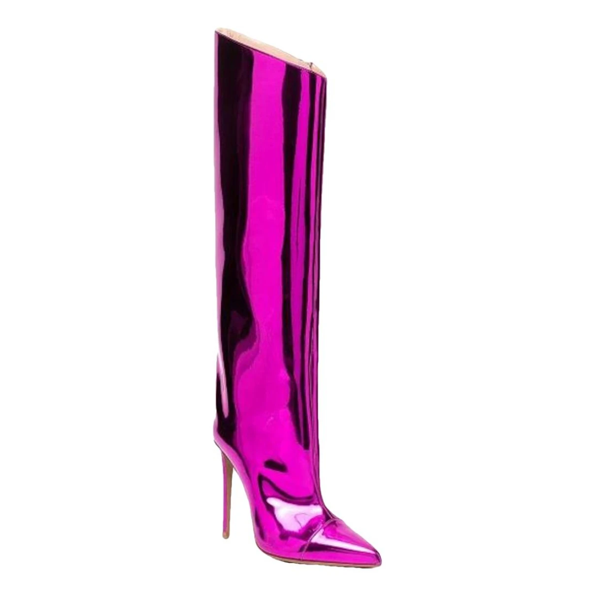 Pre-owned Alexandre Vauthier Patent Leather Boots In Pink