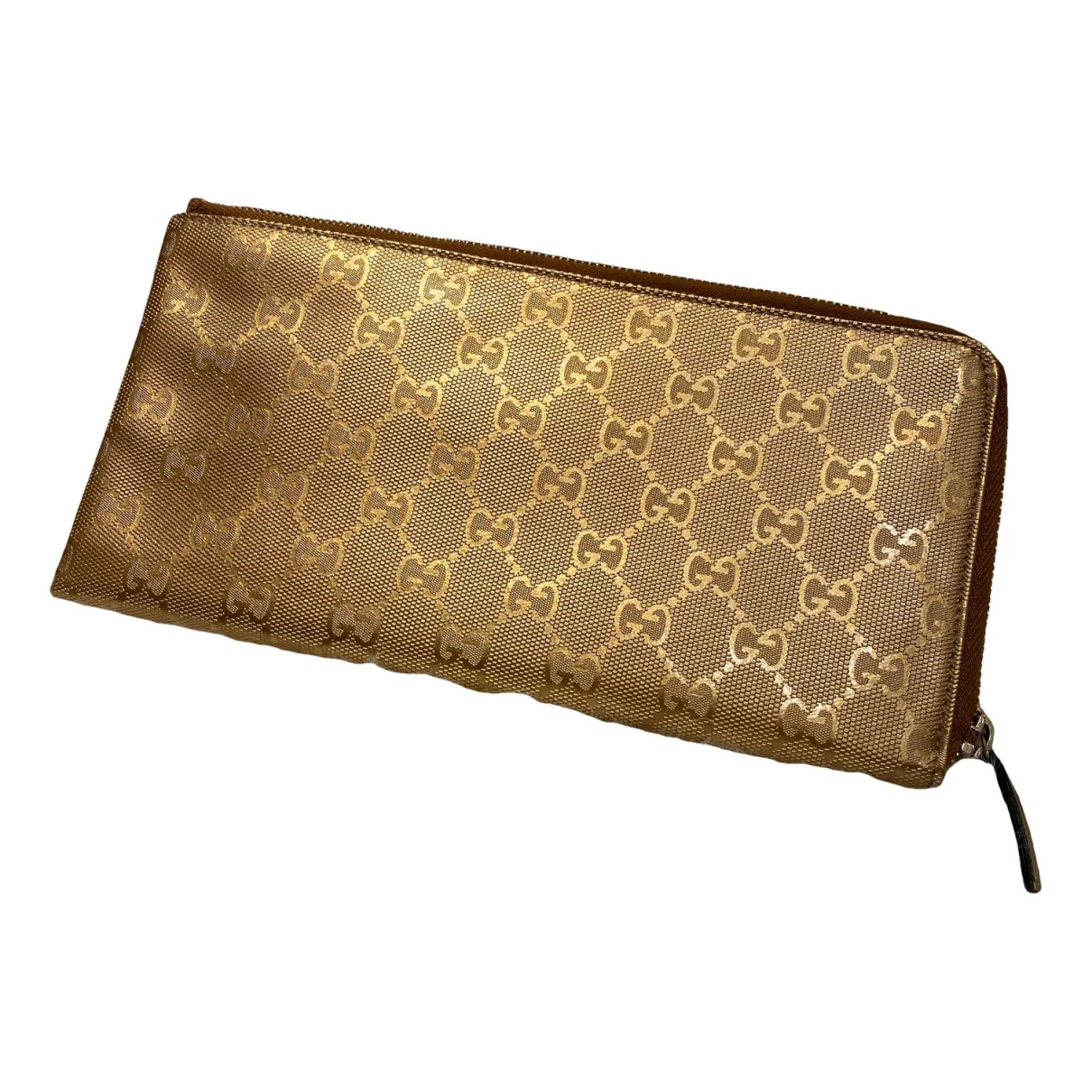 Pre-owned Gucci Leather Clutch Bag In Gold