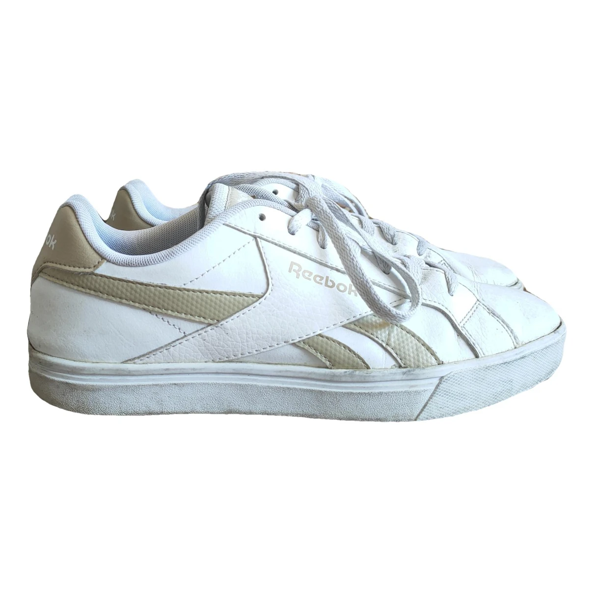 Pre-owned Reebok Run.r96 Leather Low Trainers In White