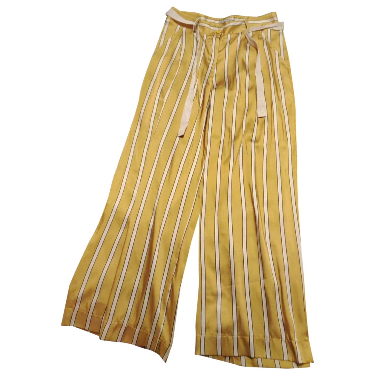 Pre-owned Dixie Silk Large Pants In Gold