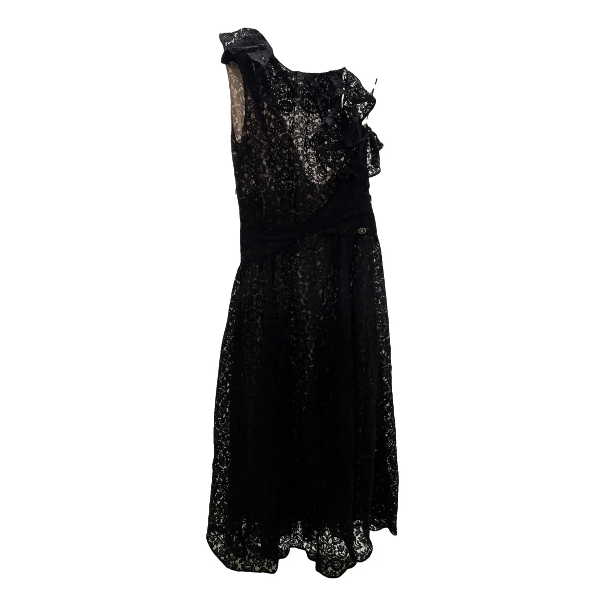 Pre-owned Chanel Lace Maxi Dress In Black