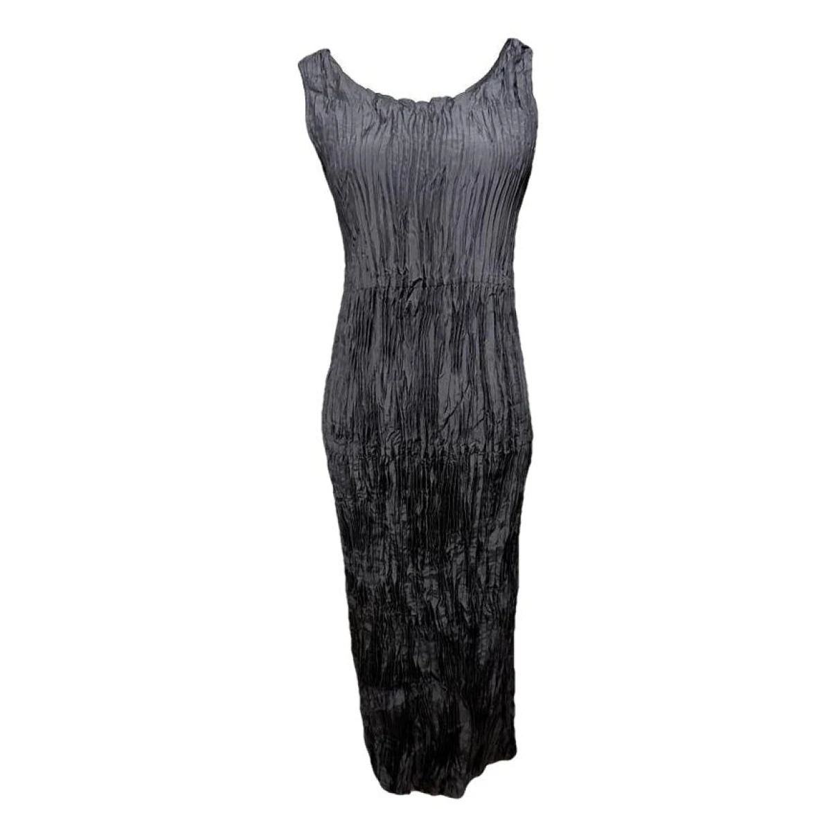 Pre-owned Eileen Fisher Silk Mid-length Dress In Black