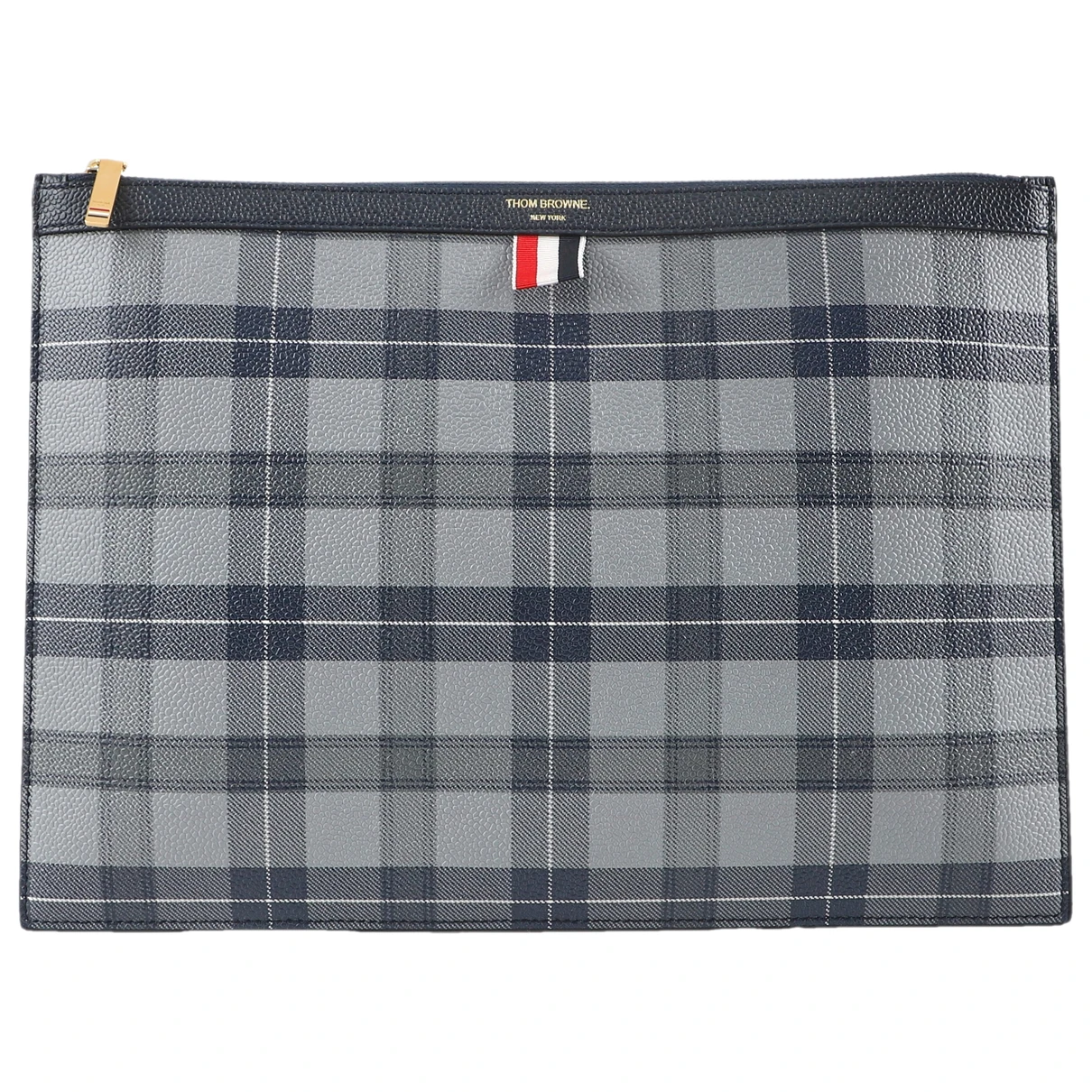 Pre-owned Thom Browne Leather Clutch Bag In Blue