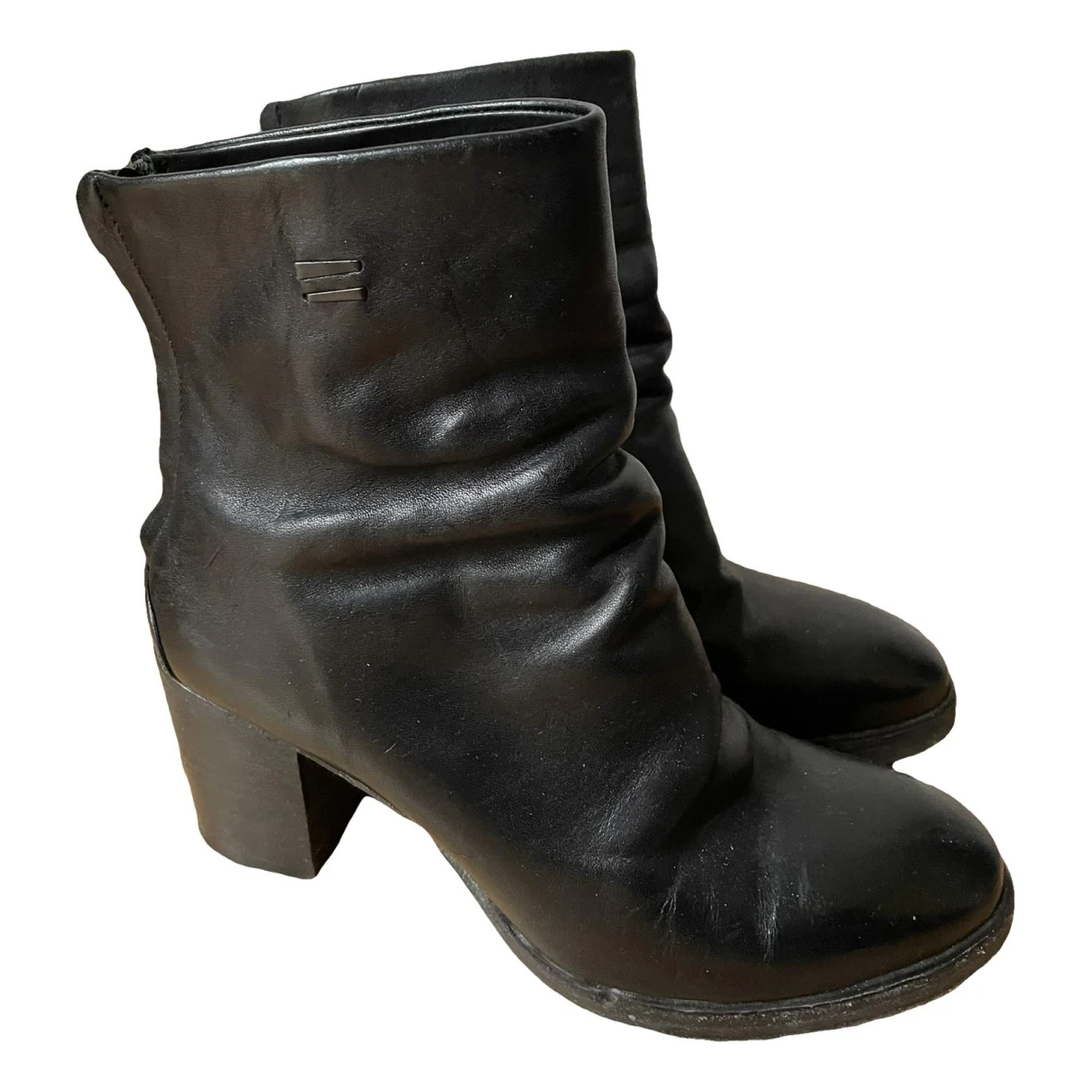 Pre-owned The Last Conspiracy Leather Ankle Boots In Black
