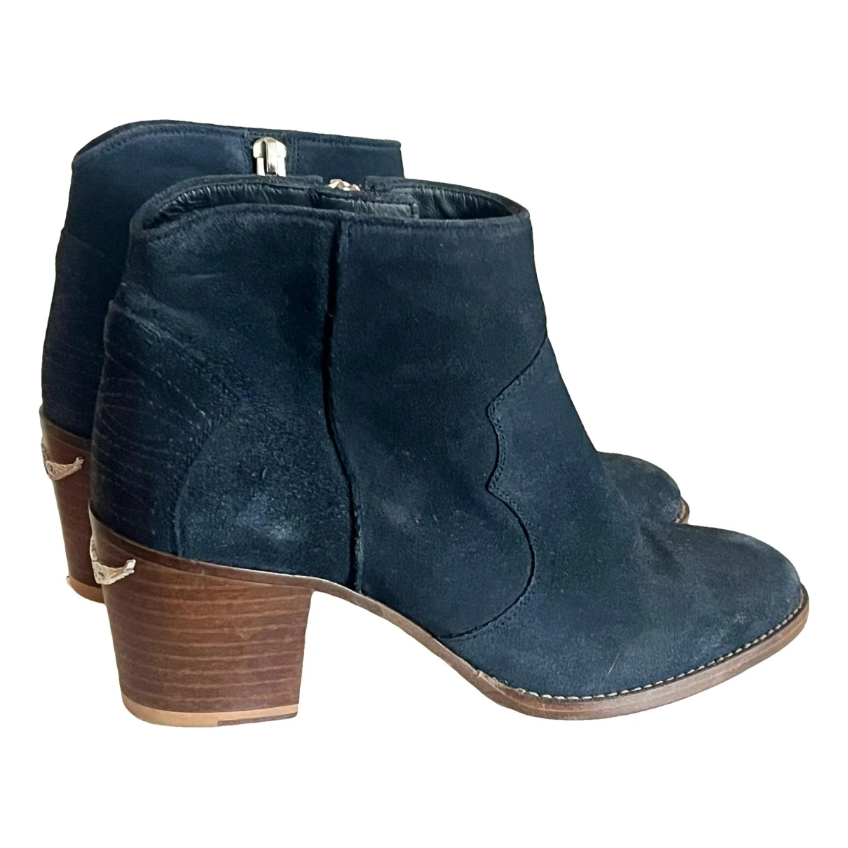 Pre-owned Zadig & Voltaire Western Boots In Blue