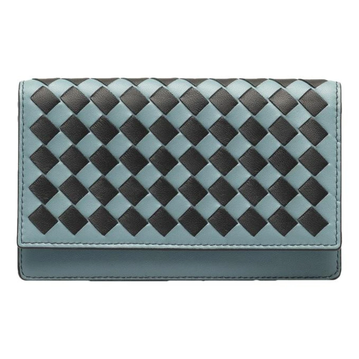 Pre-owned Bottega Veneta Intrecciato Leather Wallet In Blue