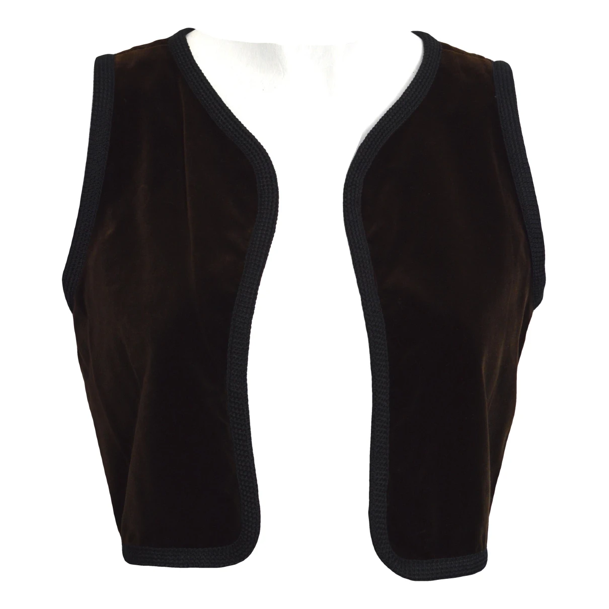 Pre-owned Saint Laurent Velvet Short Vest In Brown