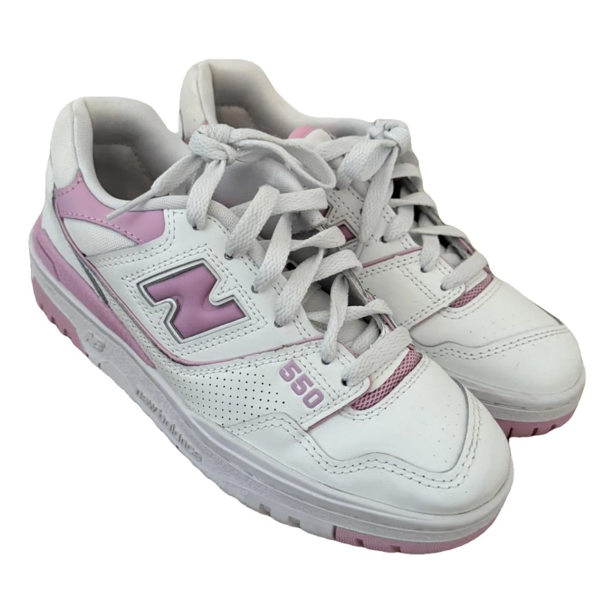 Pre-owned New Balance 550 Leather Trainers In Pink