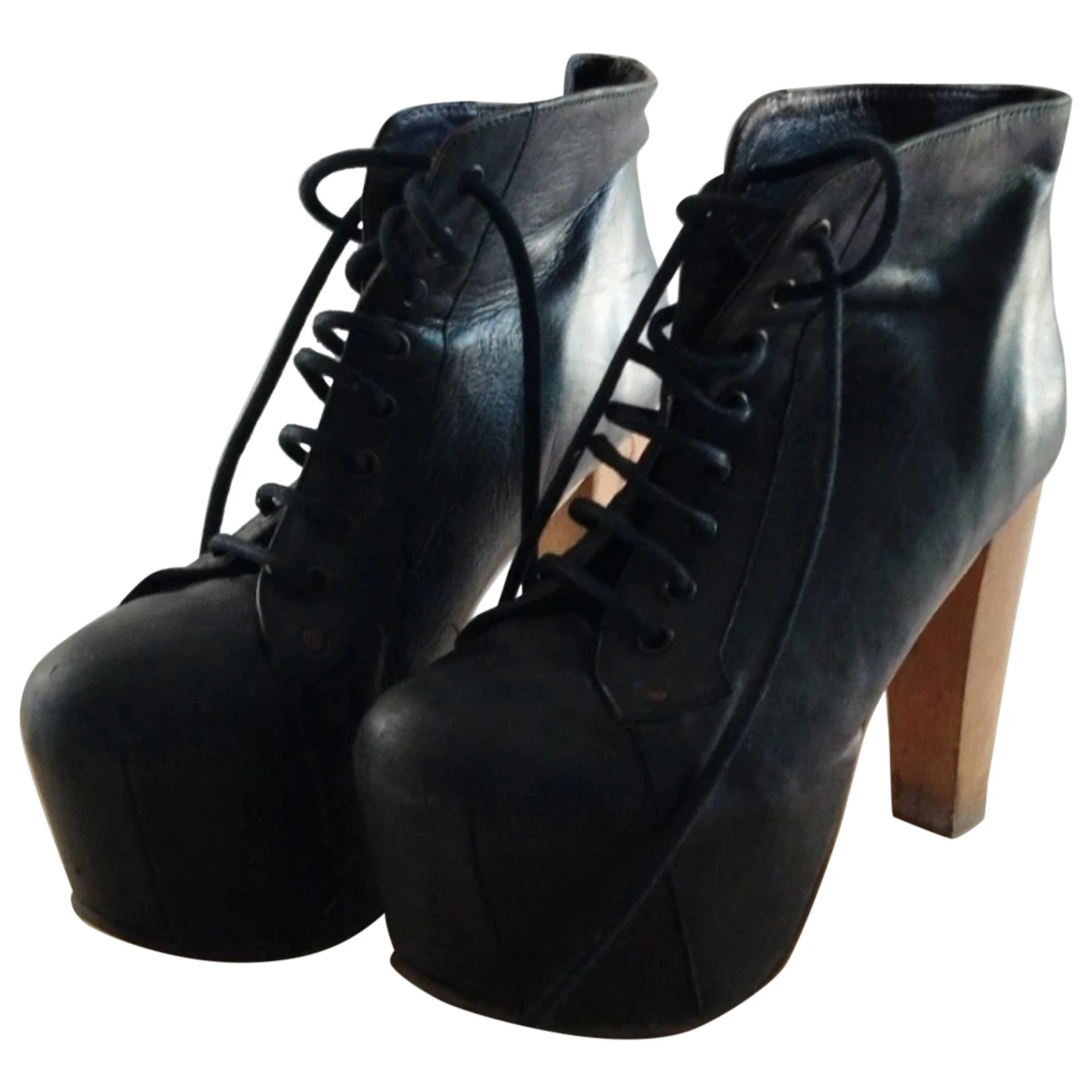 Pre-owned Jeffrey Campbell Leather Heels In Black