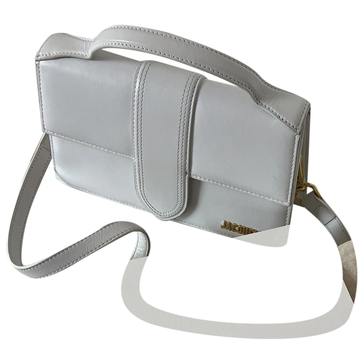 Pre-owned Jacquemus Leather Crossbody Bag In White