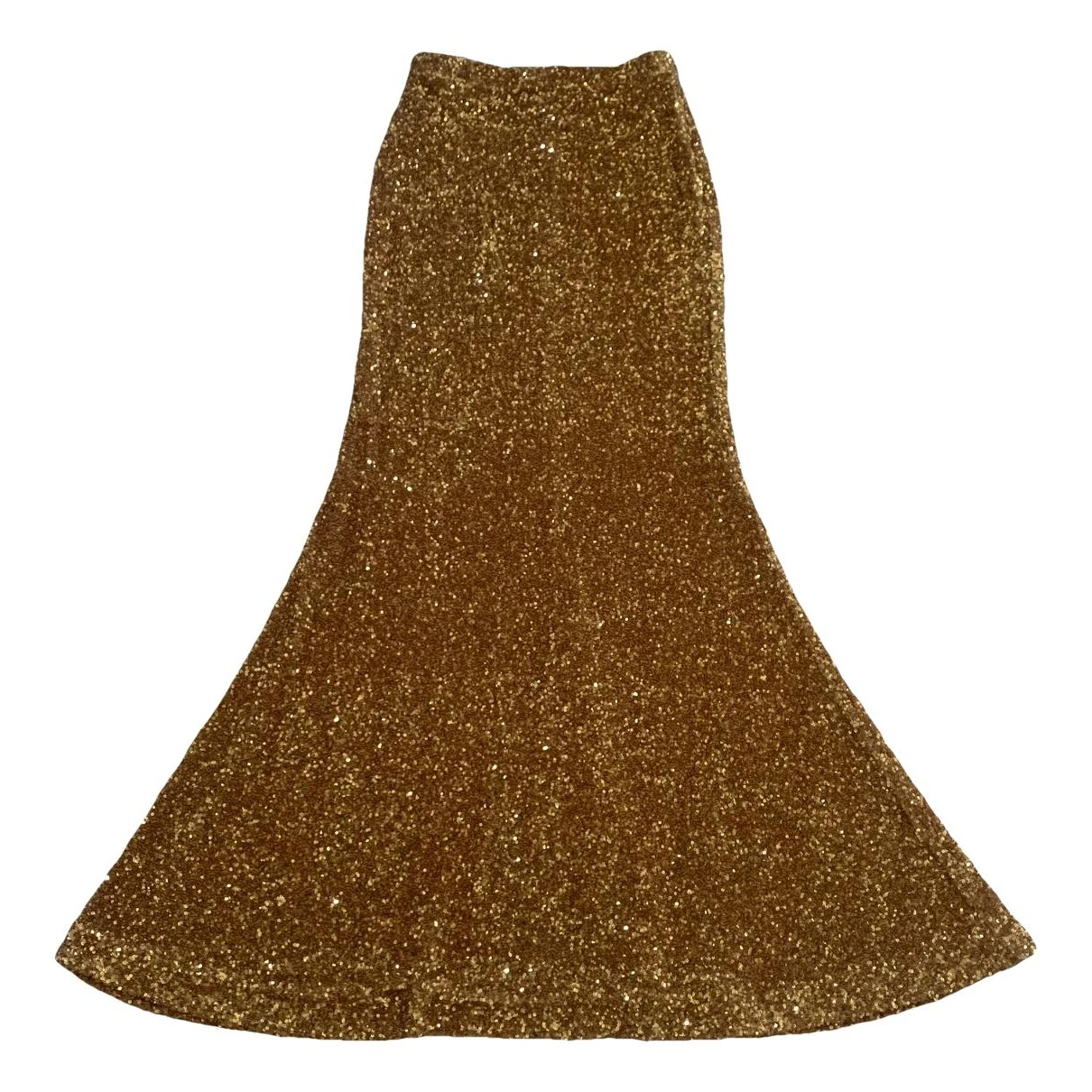 Pre-owned Self-portrait Maxi Skirt In Gold