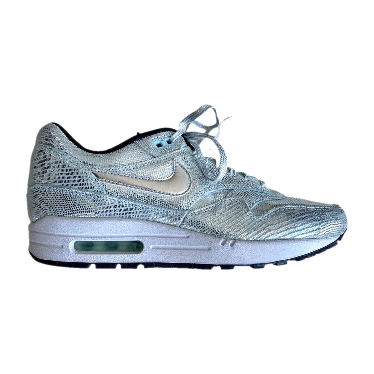 Pre-owned Nike Air Max 1 Leather Trainers In Metallic