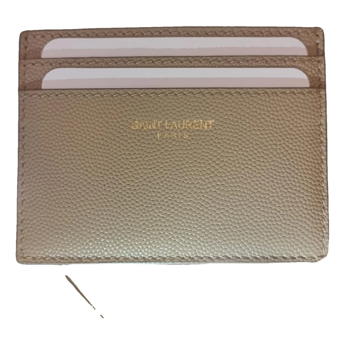 Pre-owned Saint Laurent Leather Wallet In Beige
