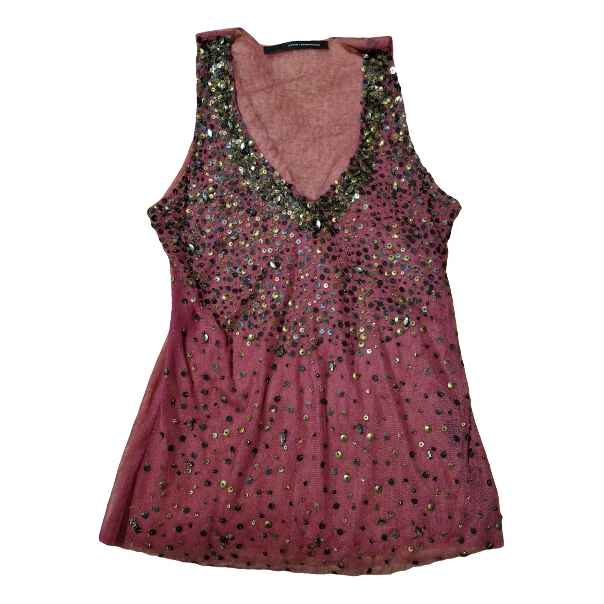 Pre-owned Atos Lombardini Lace Vest In Pink