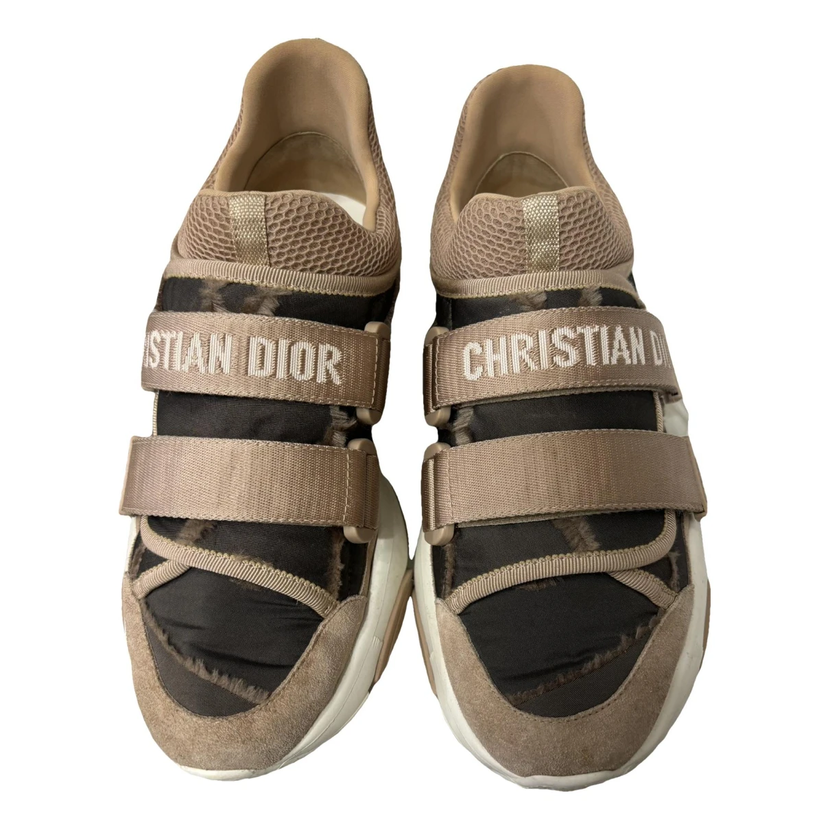 Pre-owned Dior D-wander Cloth Trainers In Beige