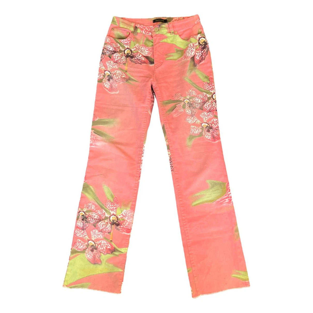 Pre-owned Roberto Cavalli Straight Jeans In Pink