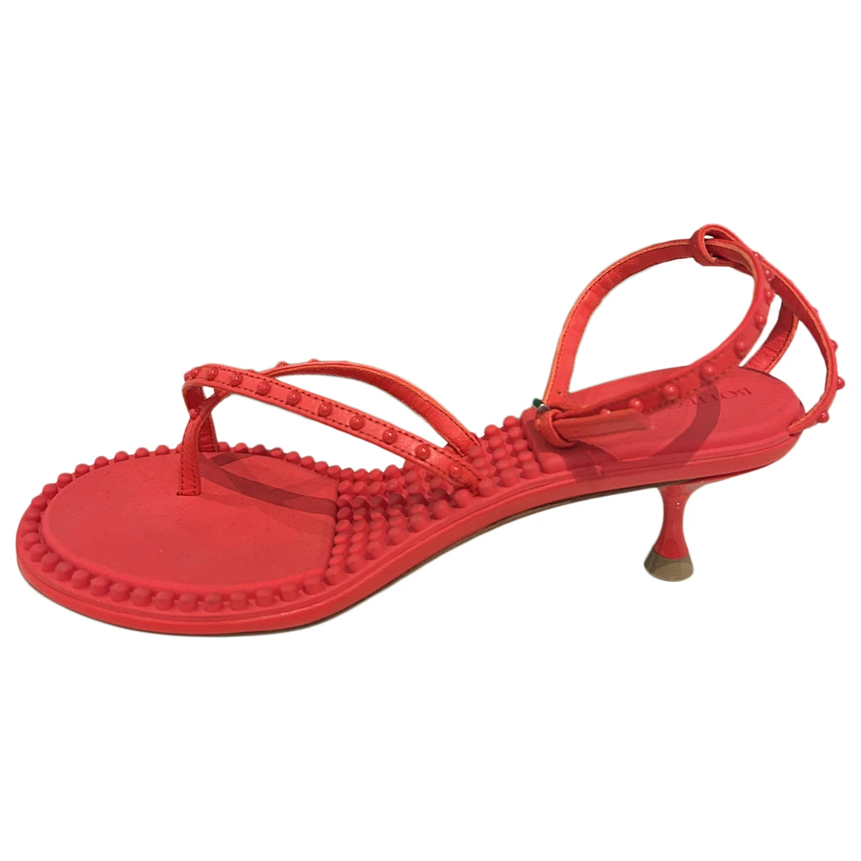 Pre-owned Bottega Veneta Leather Sandal In Red
