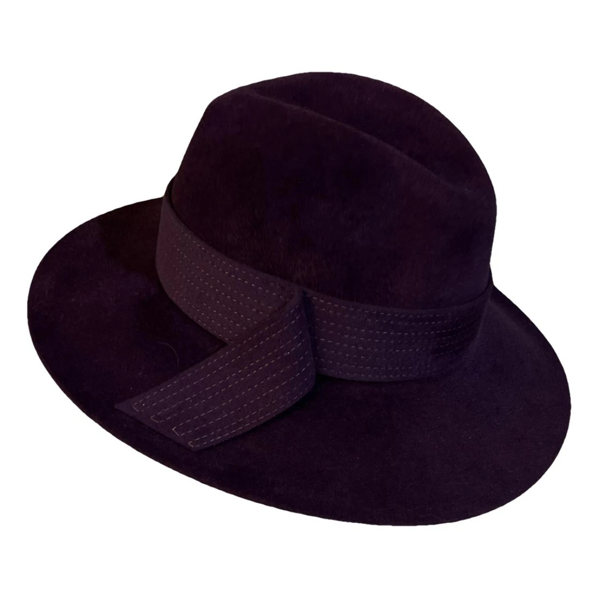 Pre-owned Borsalino Wool Hat In Purple