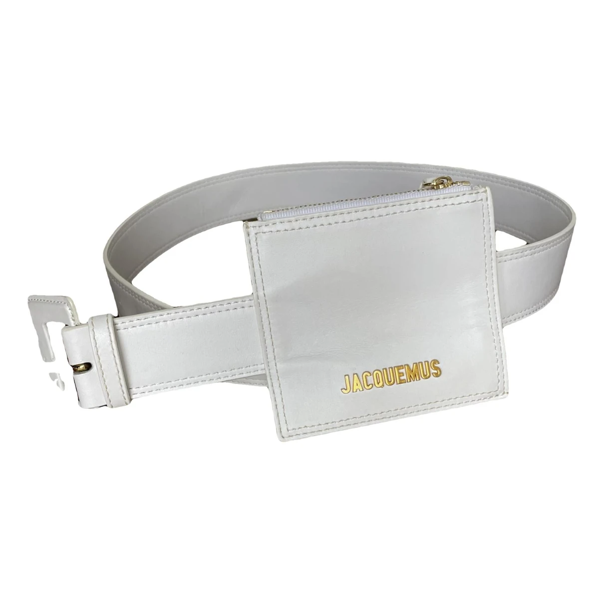 Pre-owned Jacquemus Leather Belt In White