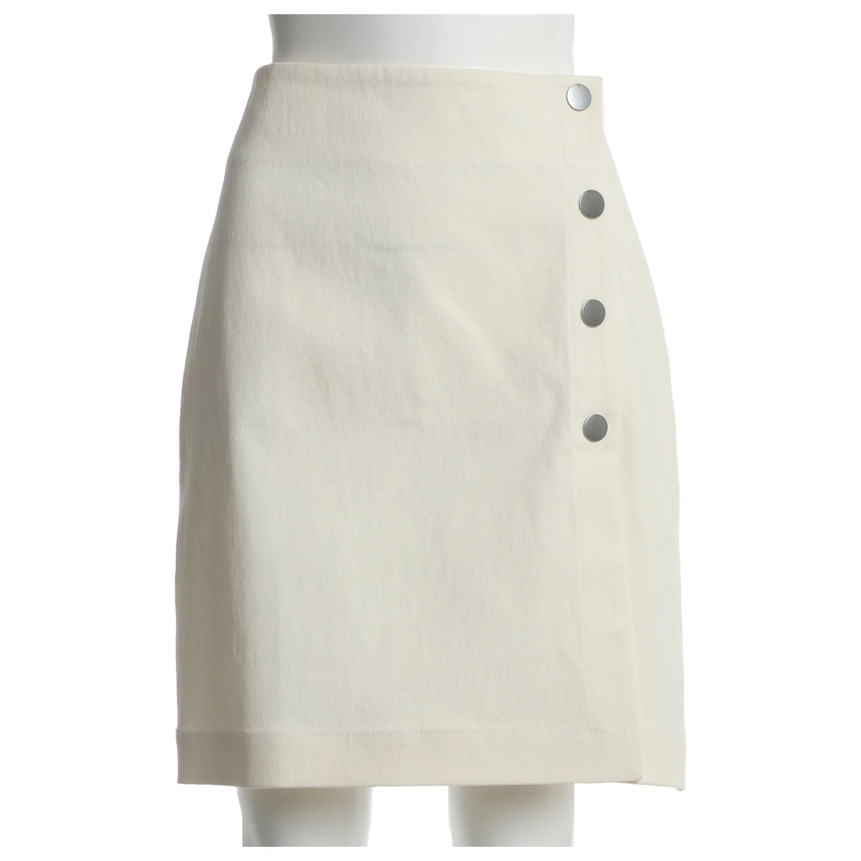 Pre-owned Bottega Veneta Linen Mini Skirt In White