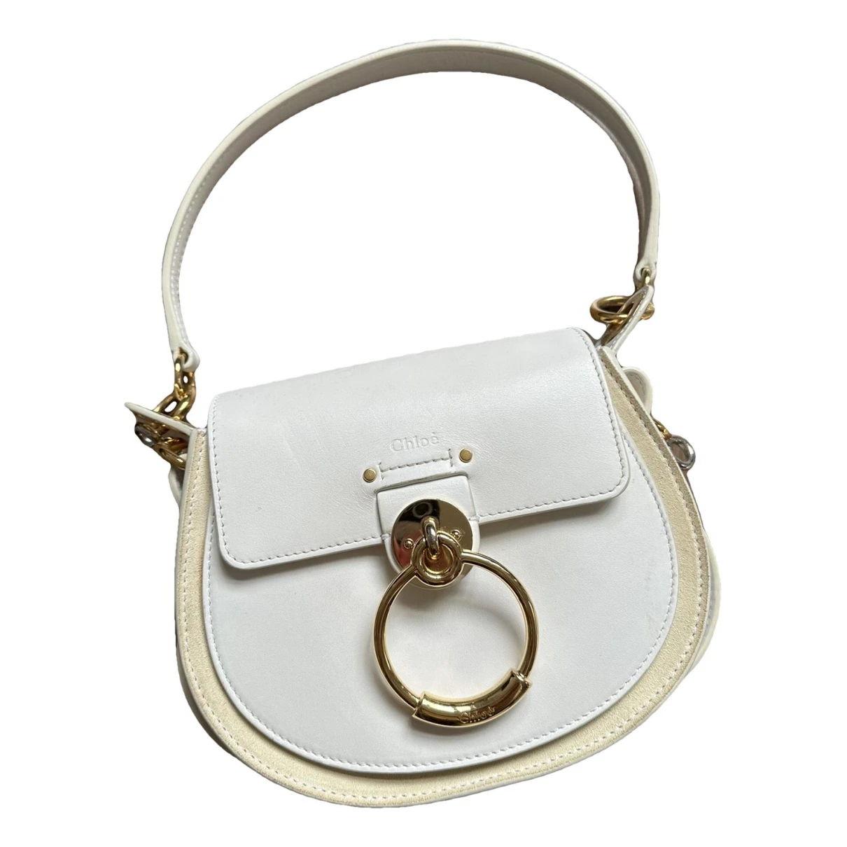 Pre-owned Chloé Tess Leather Handbag In White