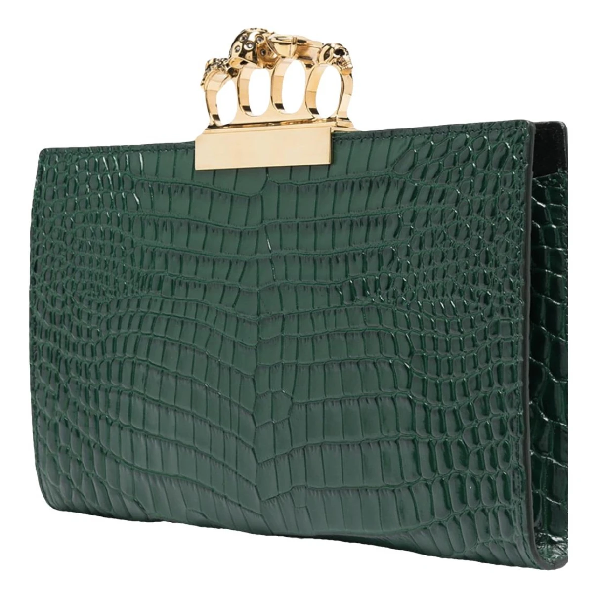 Pre-owned Alexander Mcqueen Leather Clutch Bag In Green