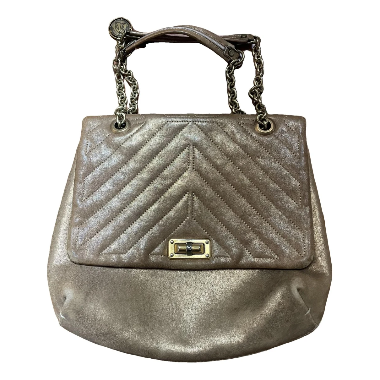 Pre-owned Lanvin Happy Leather Handbag In Gold