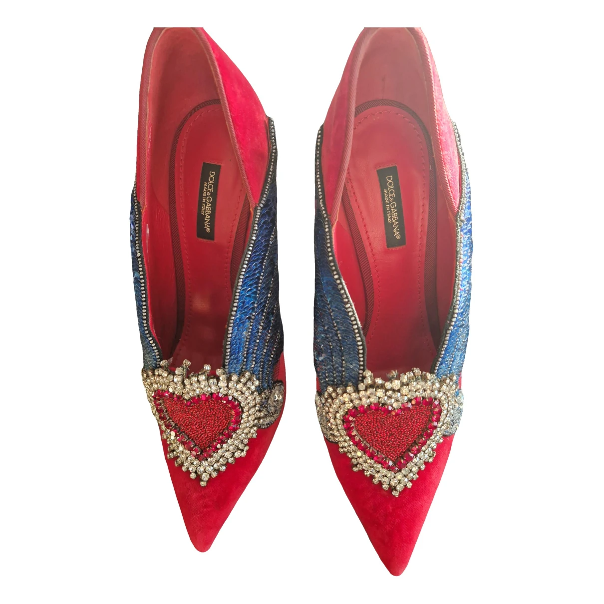 Pre-owned Dolce & Gabbana Lori Leather Heels In Red