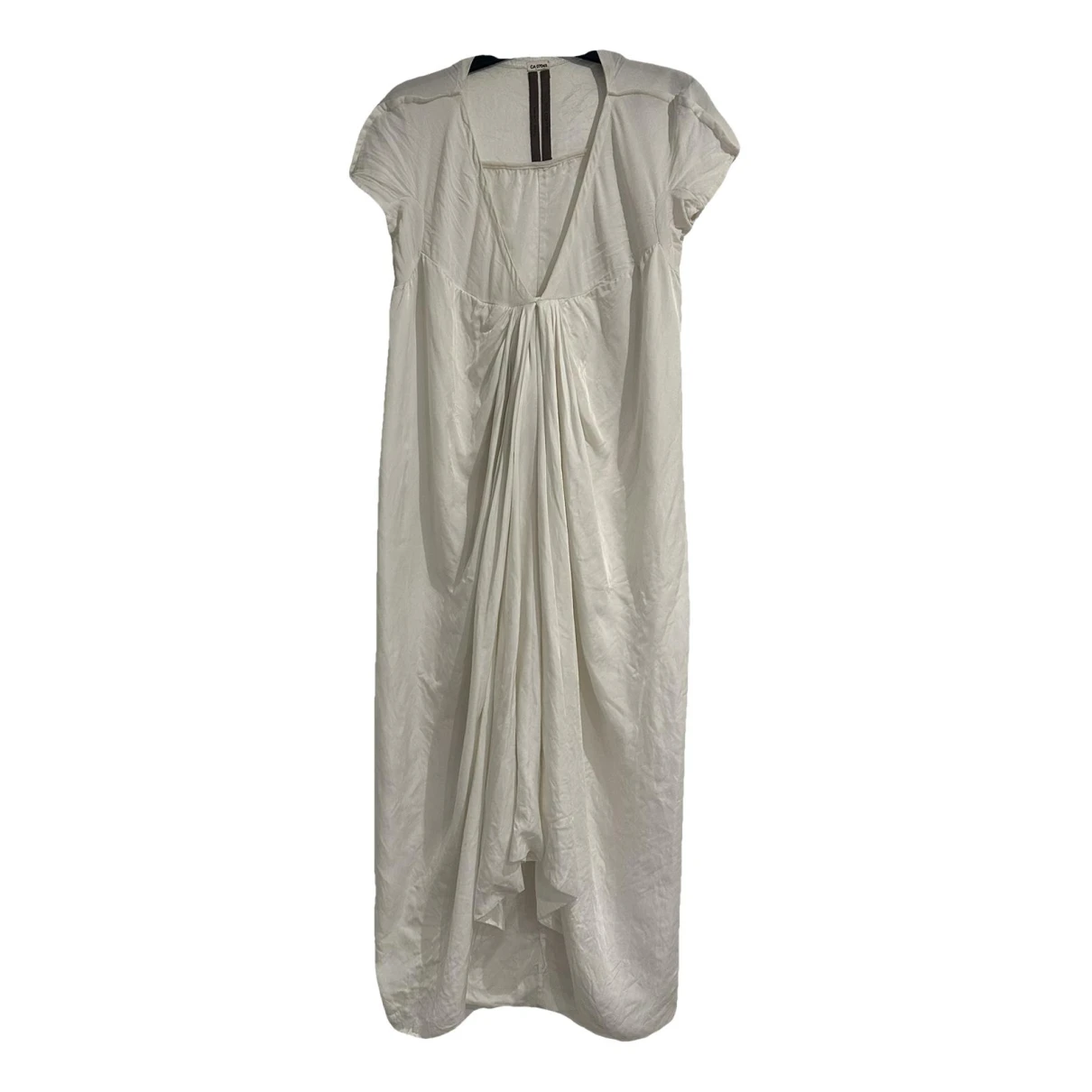 Pre-owned Rick Owens Silk Mid-length Dress In White