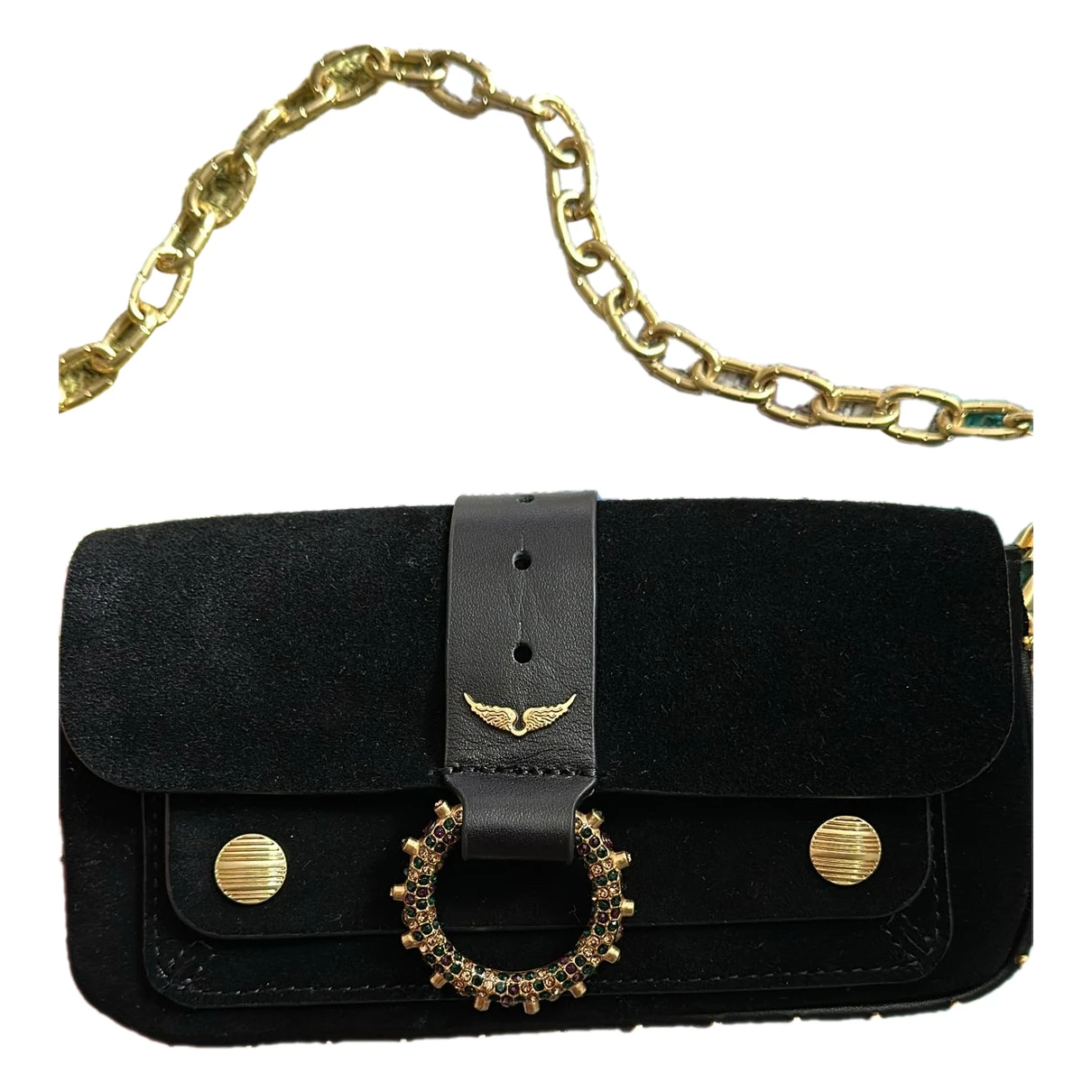 Pre-owned Zadig & Voltaire Kate Wallet Handbag In Black