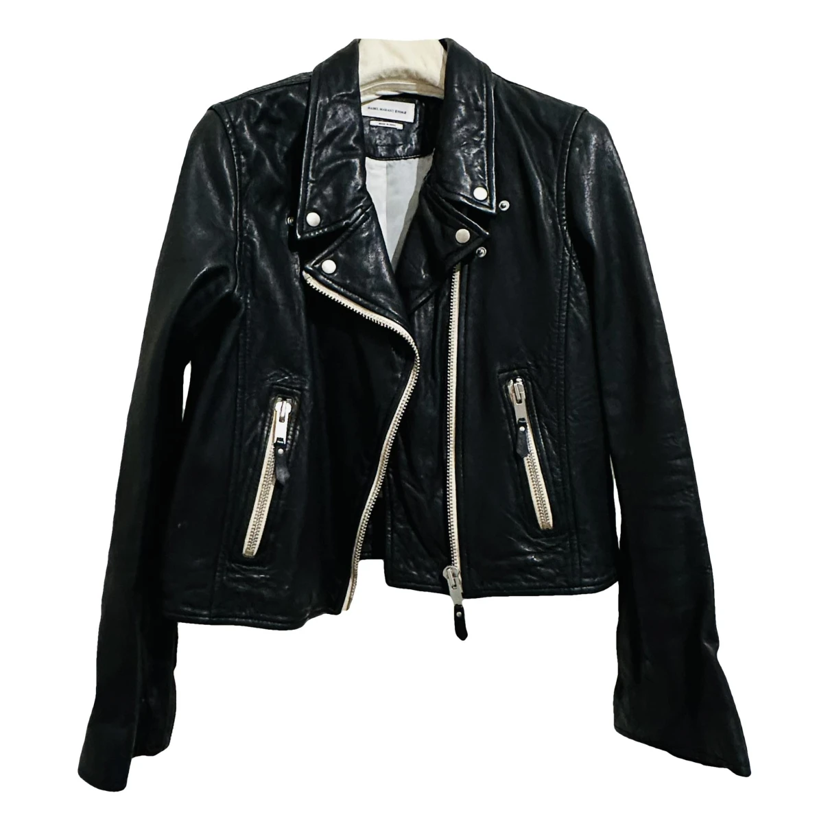 Pre-owned Isabel Marant Étoile Leather Short Vest In Black