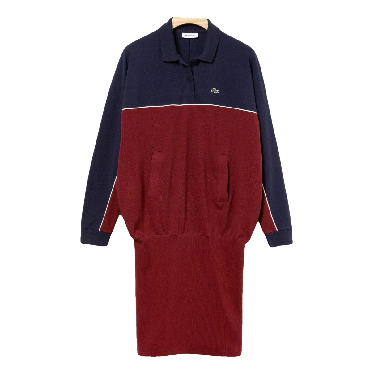 Pre-owned Lacoste Mini Dress In Burgundy