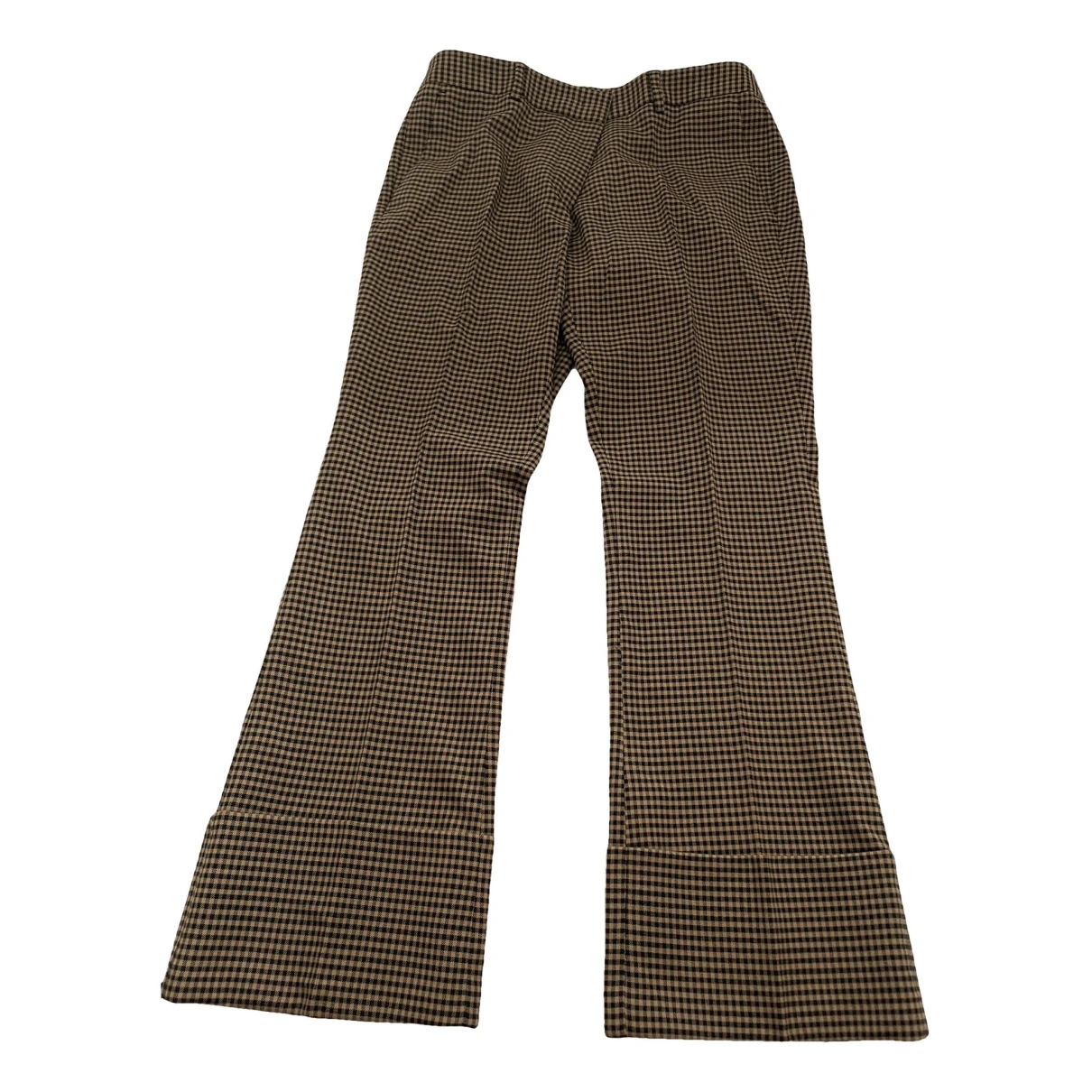 Pre-owned Alberto Biani Wool Straight Pants In Brown