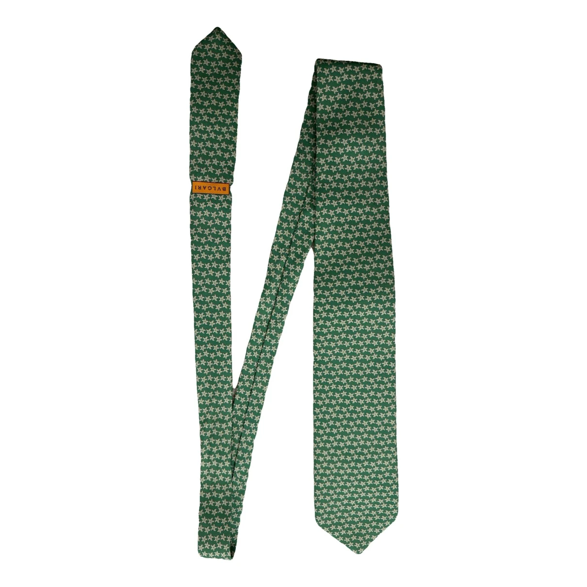 Pre-owned Bvlgari Silk Tie In Green