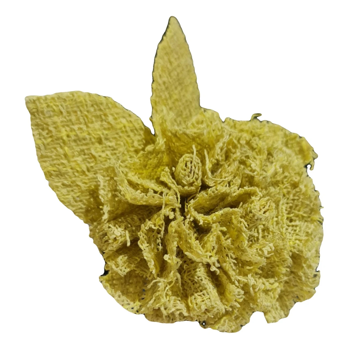 Pre-owned Chanel Camélia Cloth Pin & Brooche In Yellow