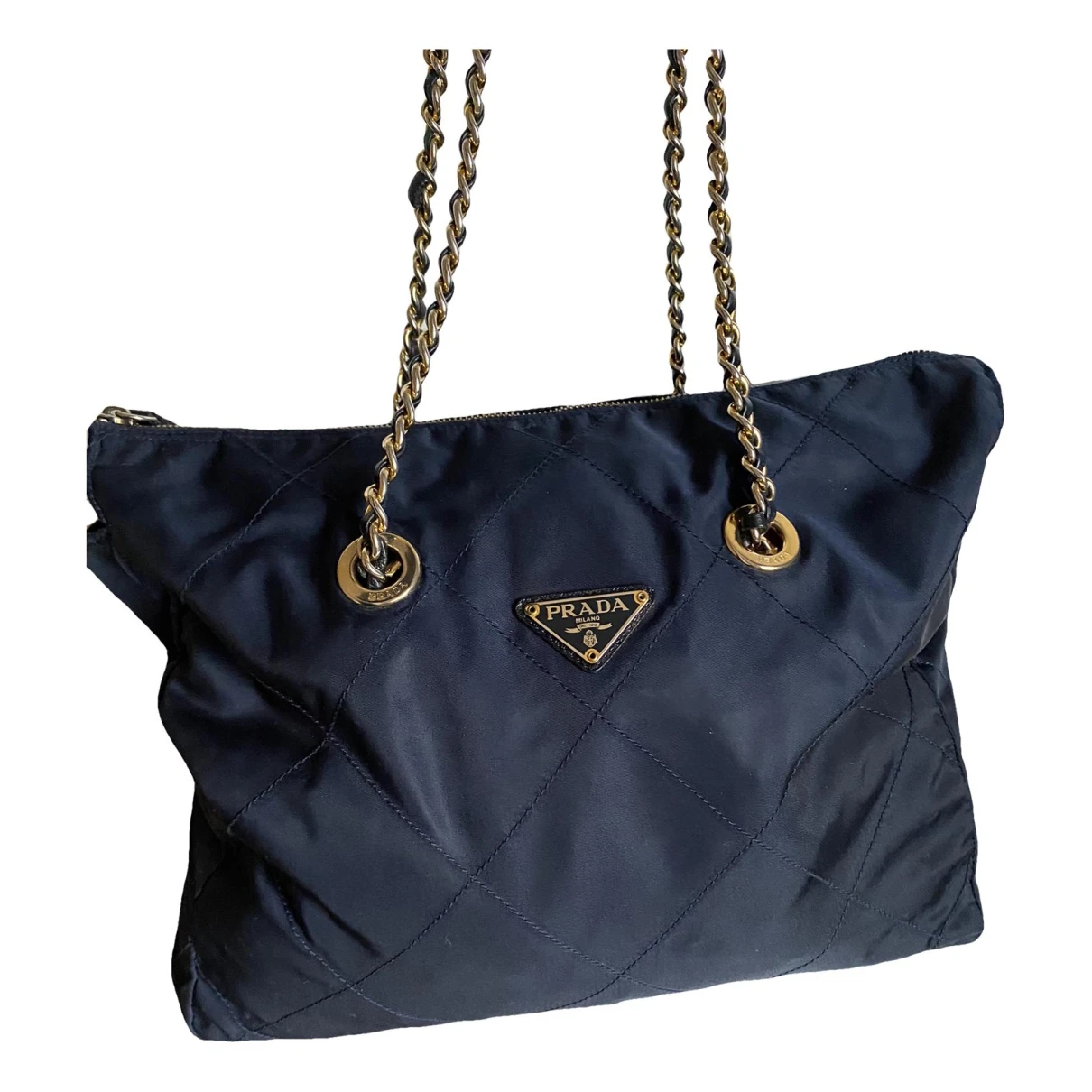Pre-owned Prada Tessuto Cloth Crossbody Bag In Blue