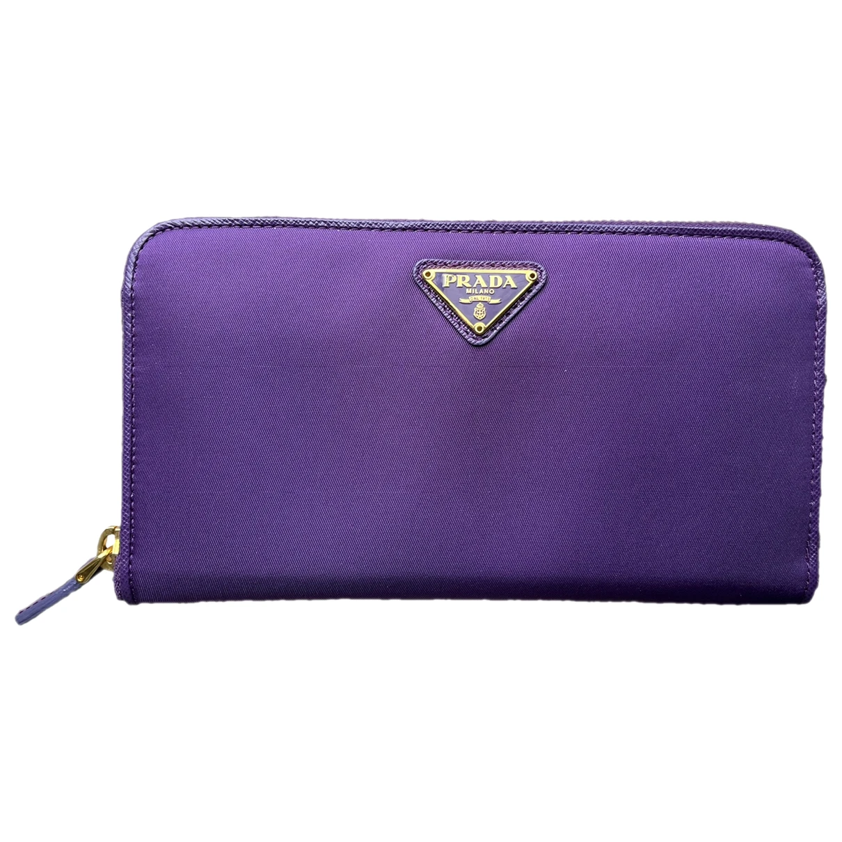 Pre-owned Prada Cloth Wallet In Purple