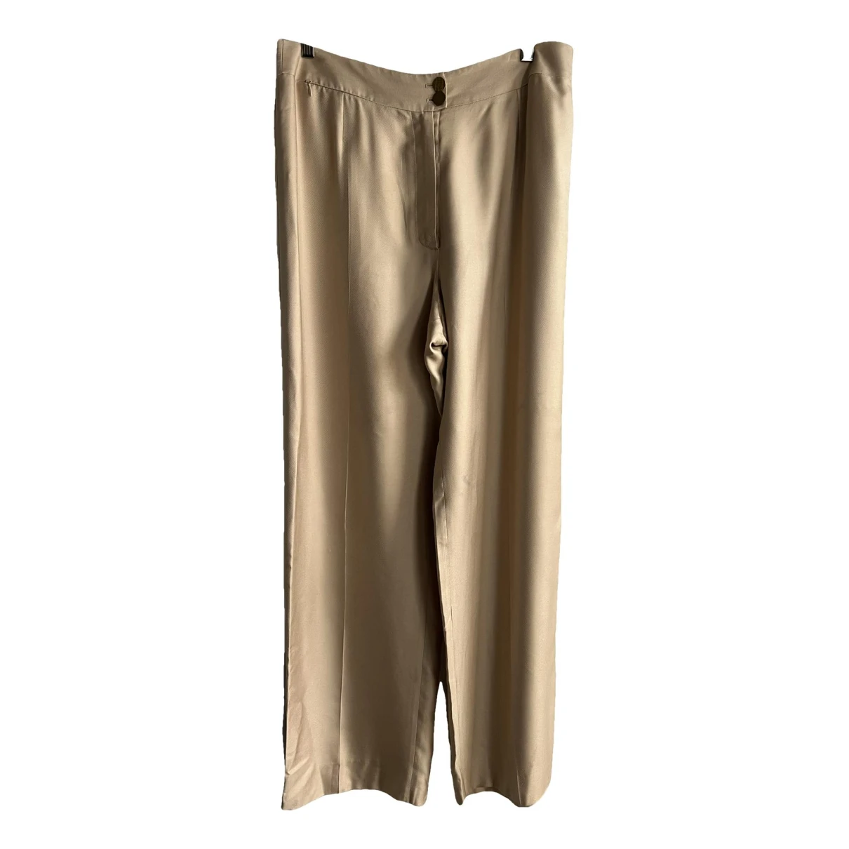 Pre-owned Chanel Silk Large Pants In Beige