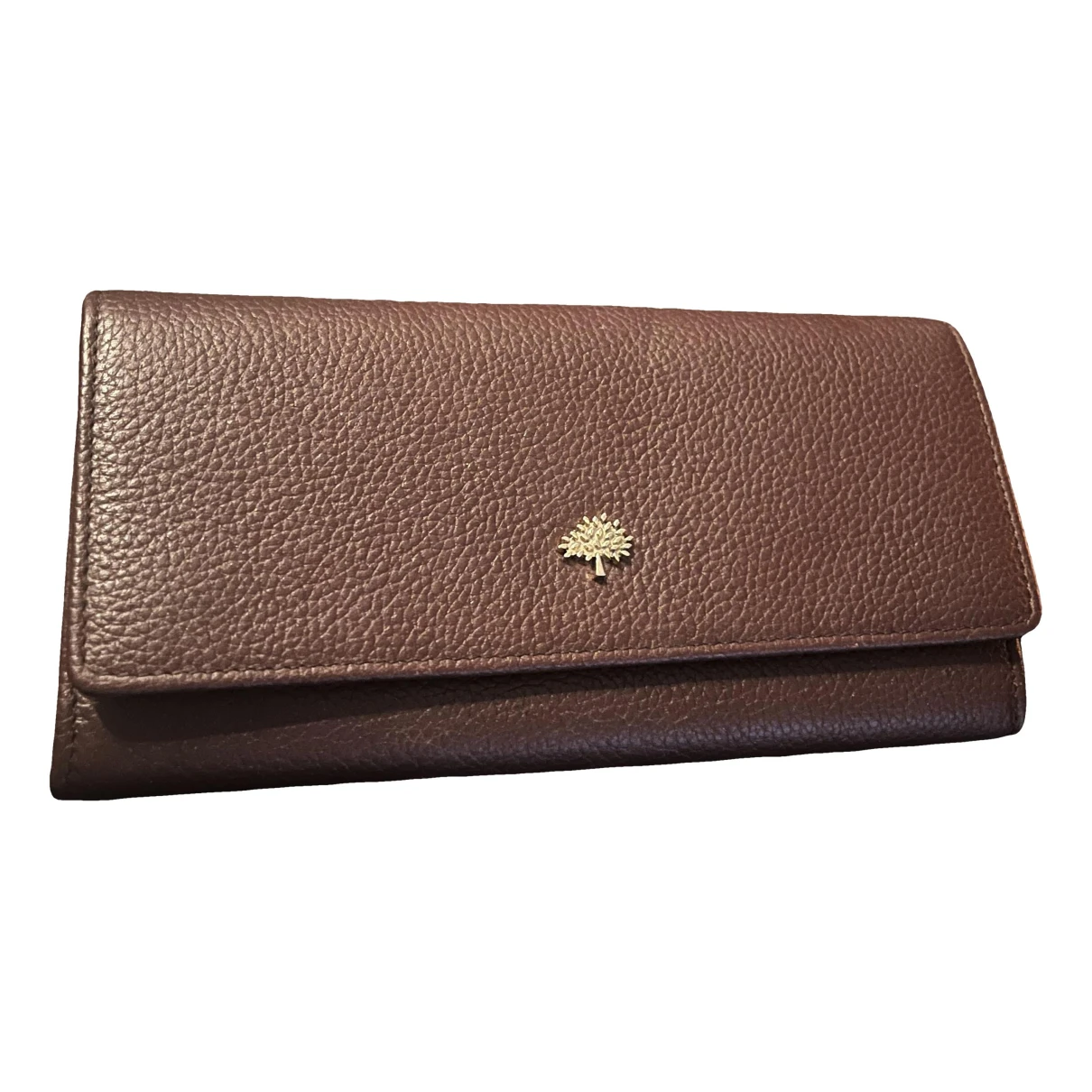 Pre-owned Mulberry Leather Card Wallet In Burgundy