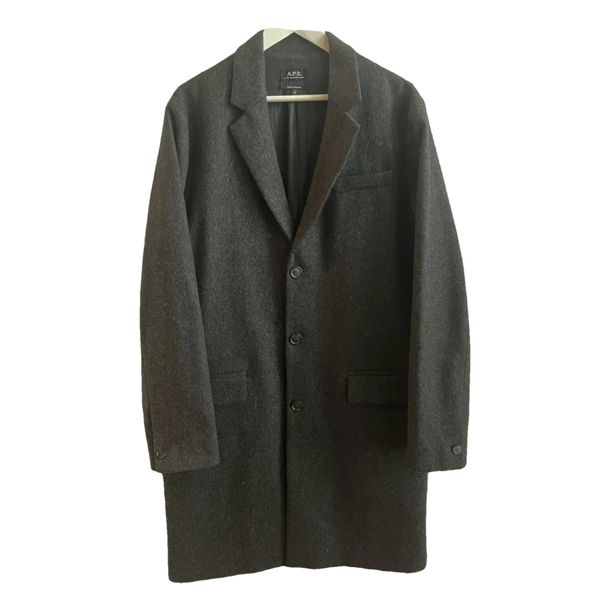 Pre-owned Apc Wool Coat In Grey