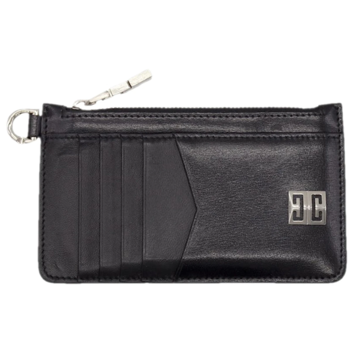 Pre-owned Givenchy Leather Card Wallet In Black