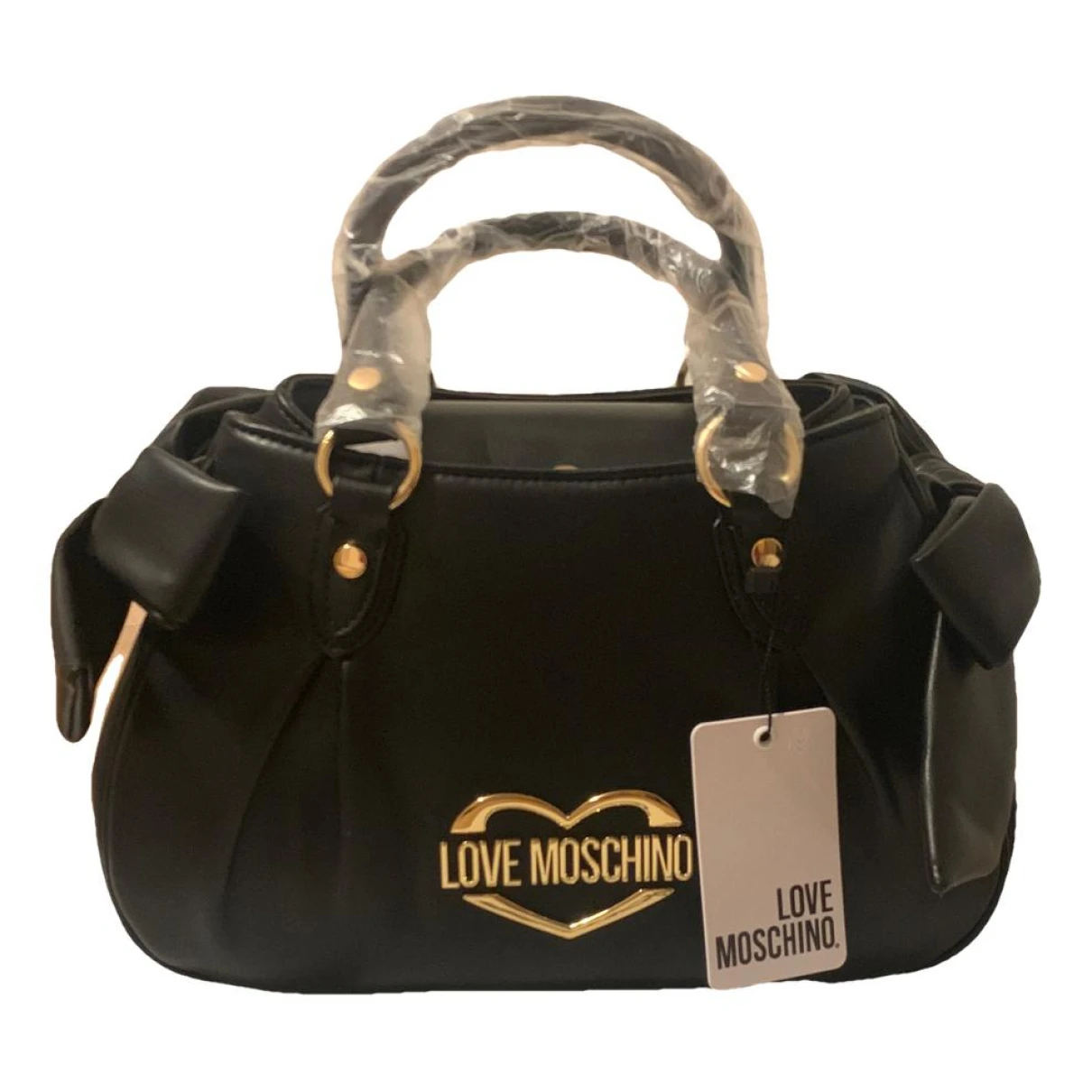 Pre-owned Moschino Love Leather Crossbody Bag In Black