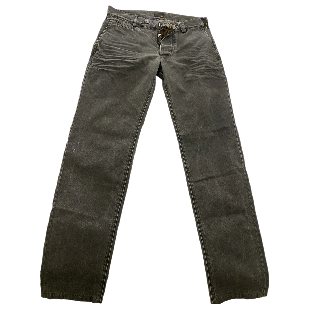 Pre-owned Fendi Trousers In Grey