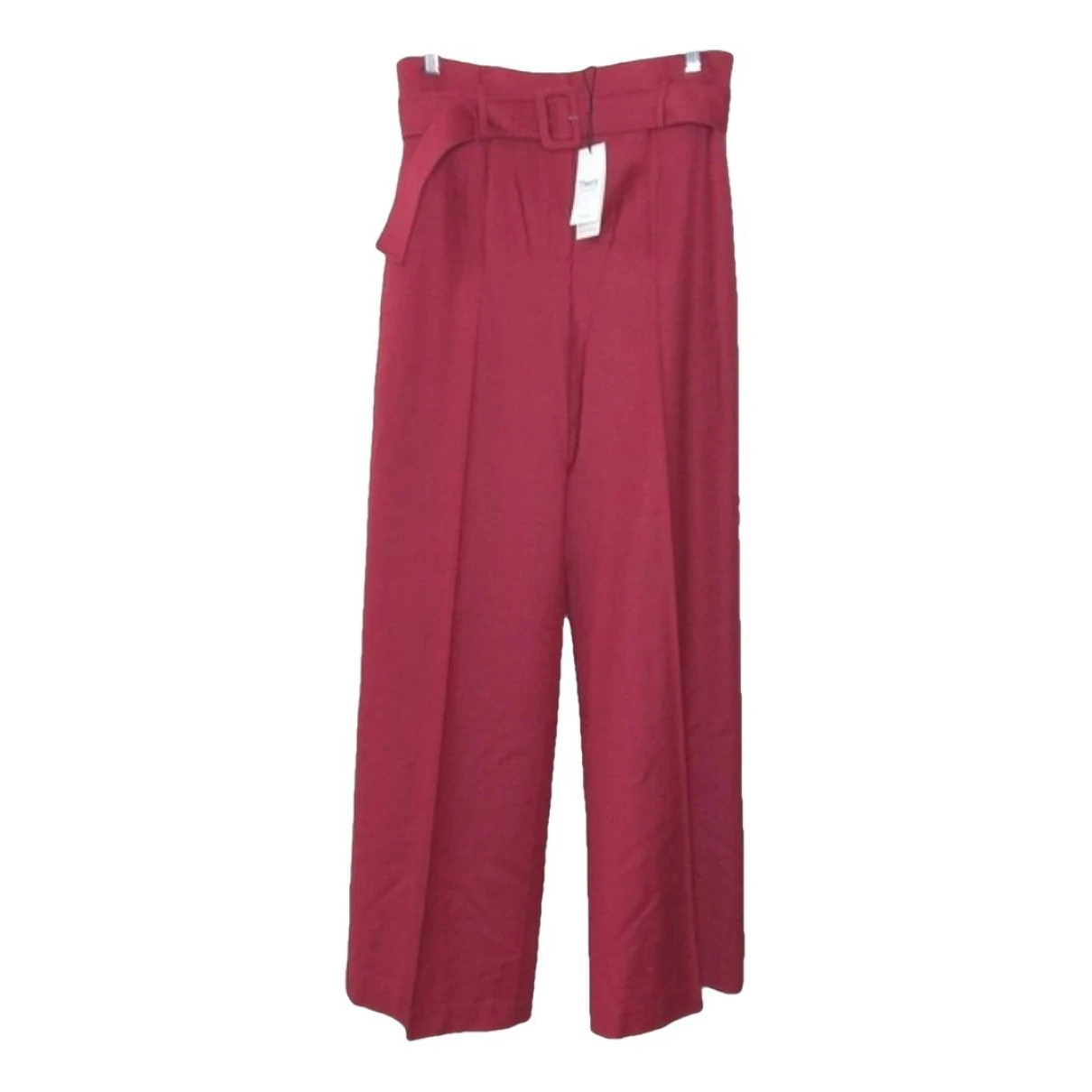 Pre-owned Theory Trousers In Red