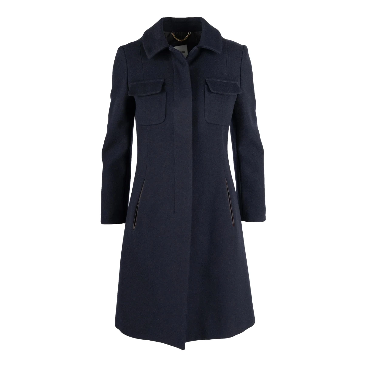 Pre-owned Moschino Wool Coat In Blue