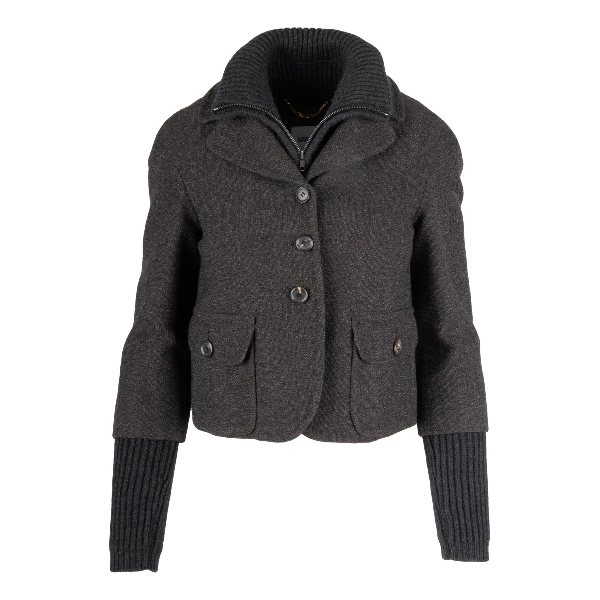 Pre-owned Moschino Wool Jacket In Grey