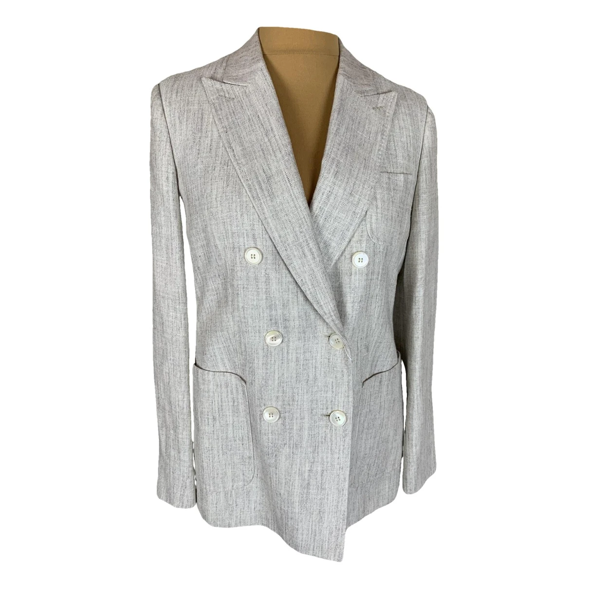Pre-owned Max Mara Atelier Silk Blazer In Grey