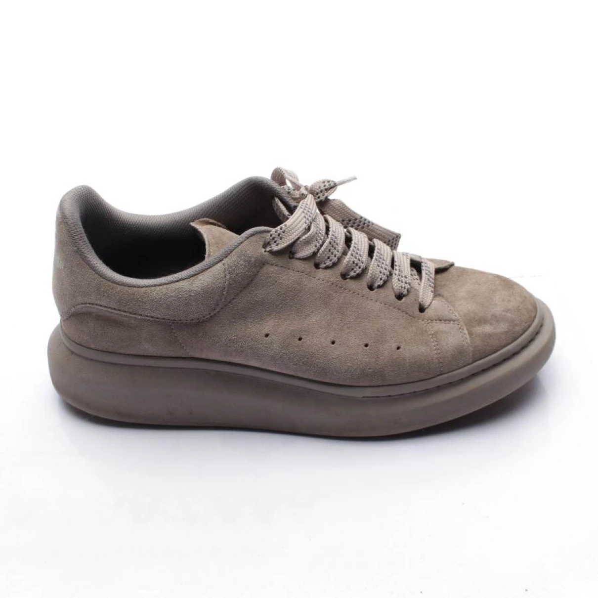 Pre-owned Alexander Mcqueen Leather High Trainers In Brown