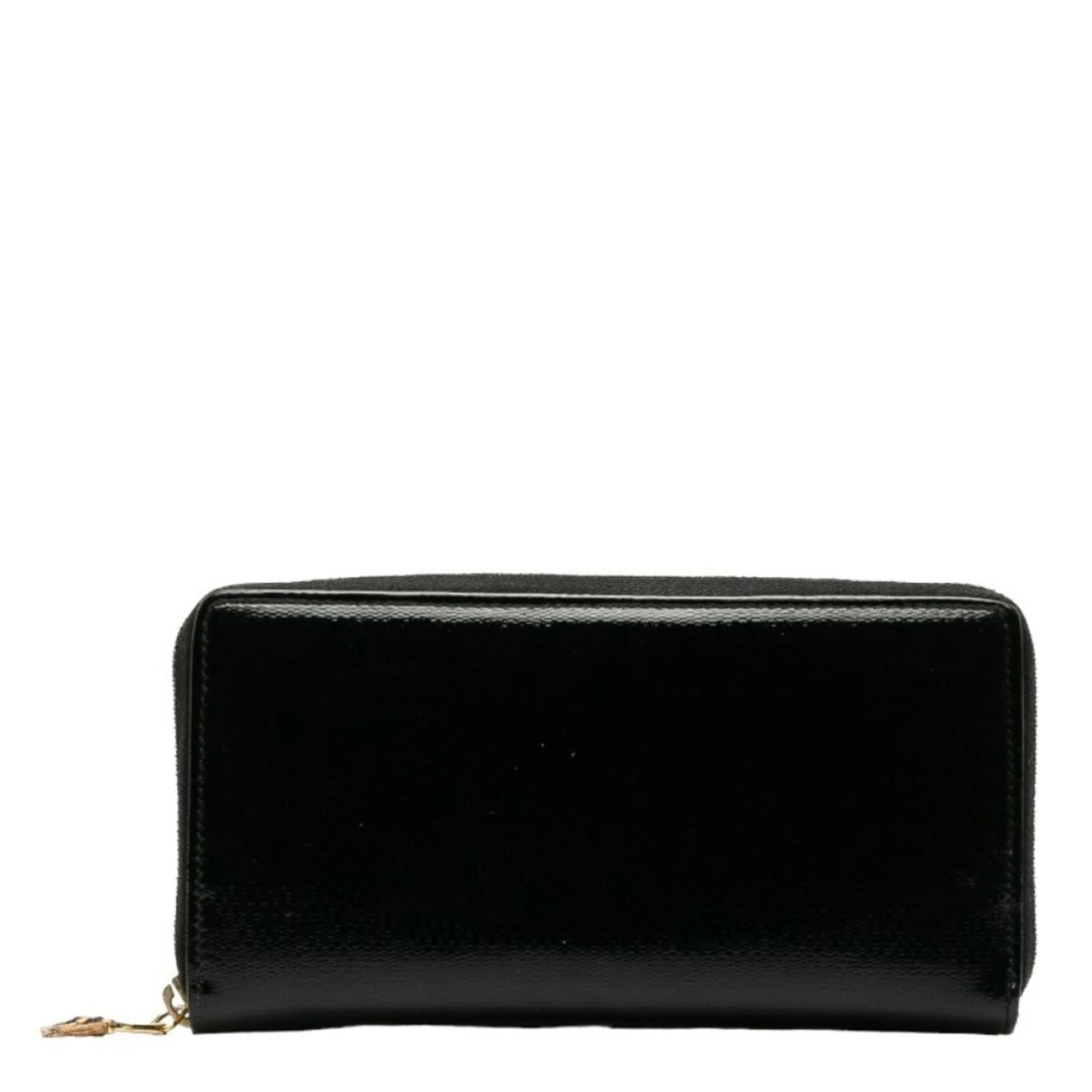 Pre-owned Saint Laurent Patent Leather Wallet In Black