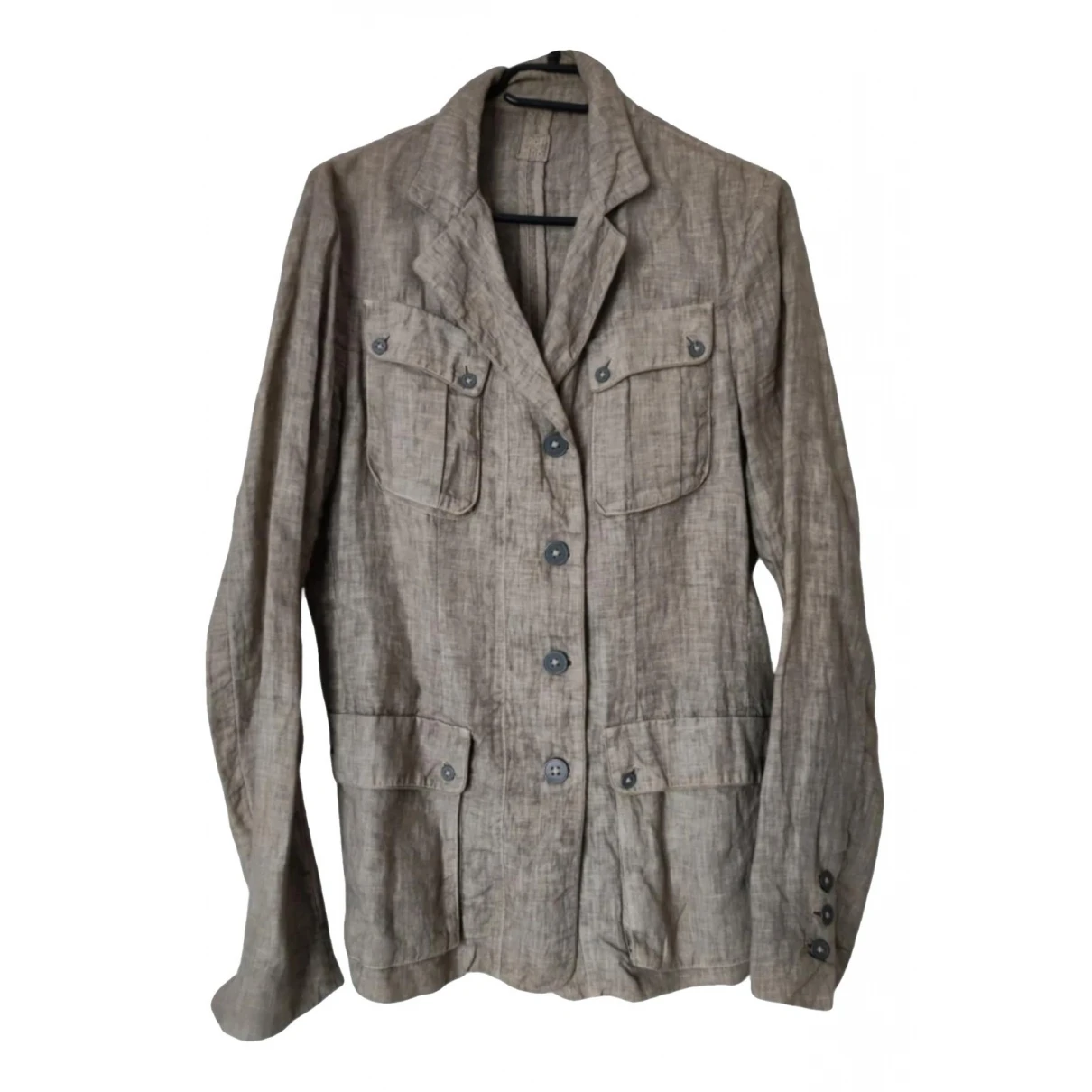 Pre-owned 120% Lino Linen Jacket In Beige